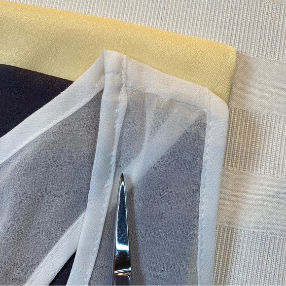 Ambiance Apparel Sz 2X Striped Racer Back Sheer Tank A-line Colorblock Top - Picture 11 of 11